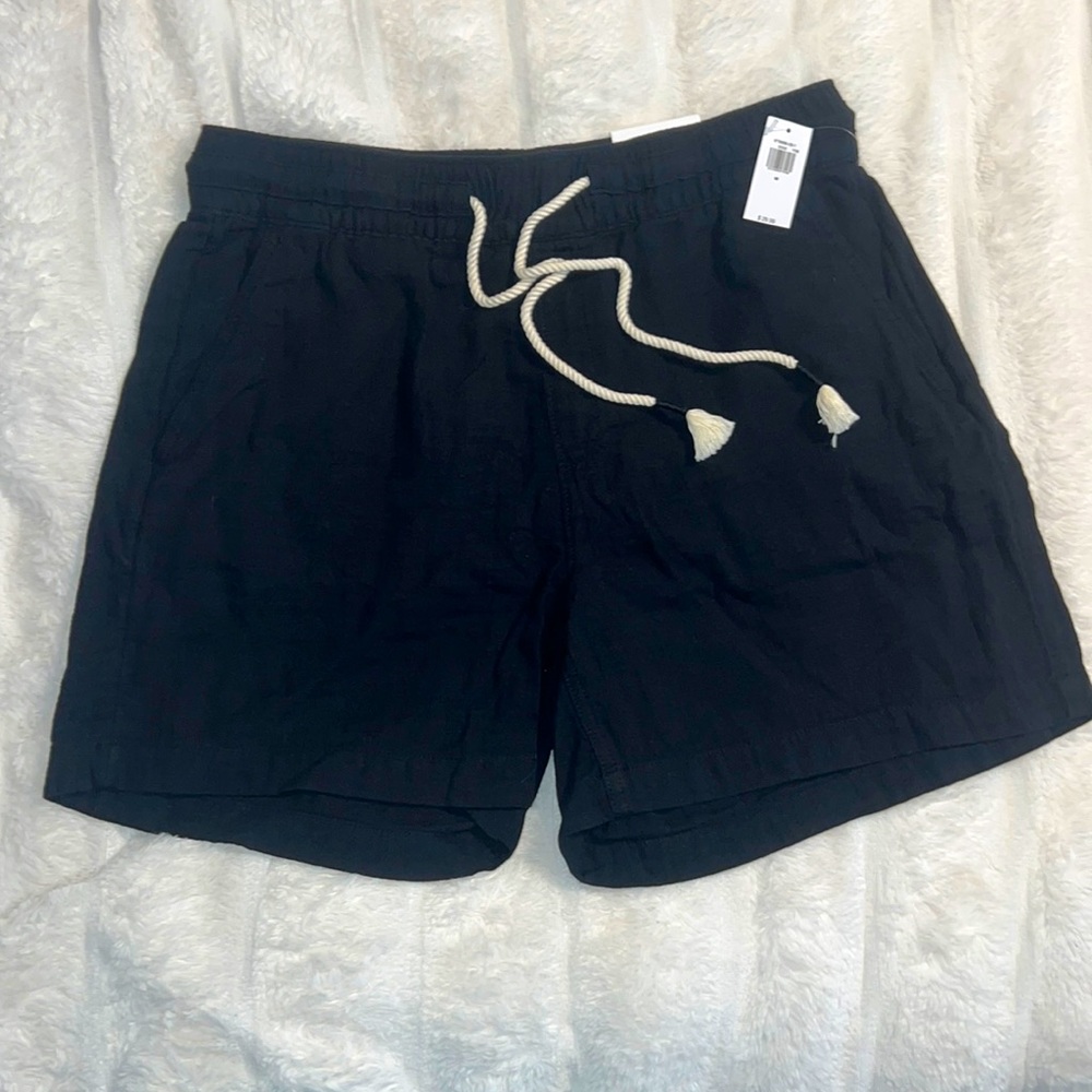 NWT Old Navy Black Cord Linen Shorts (M)
